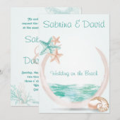 海ブリーズビーチ結婚式 招待状 (正面/裏面)