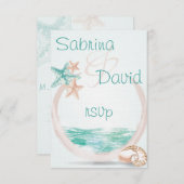 海ブリーズビーチ結婚式RSVP 出欠カード (正面/裏面)