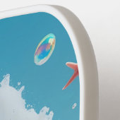 海ブリーズピックボール – かわいいサーフ&シーシェルパッド ピックルボールラケット (左詳細)