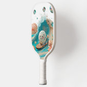 海ブリーズピックボール – かわいいサーフ&シーシェルパッド ピックルボールラケット (左)