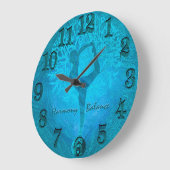 海ブリーズヨガ陰陽ツリー ラージ壁時計 (傾斜)