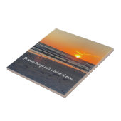 海ブリーズ引用文と美しい夕日 タイル (側面)