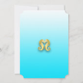 海ブルーいかり金ゴールド結婚式招待状 招待状 (裏面)