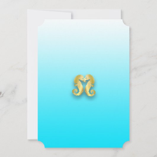 海ブルーいかり金ゴールド結婚式招待状 招待状 (裏面)