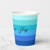 海ブルーとグリーンのストライプの紙 紙コップ (裏面)