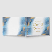 海ブルーとゴールデンウォーター結婚カラー ゲストブック (全面)