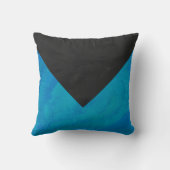 海ブルーとブラックモノグラム クッション (裏面)