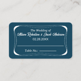 海ブルーと白結婚のテーブル番号座席表 プレイスカード
