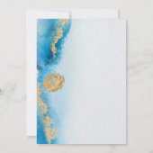 海ブルーと金ゴールドアゲートブライダルシャワー 招待状 (裏面)