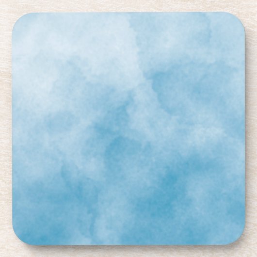 海ブルーの水色の背景背景のラッピング コースター (正面)
