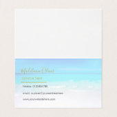 海ブルーアクアプロフェッショナルロゴ折り畳み 名刺 (内部フラット)