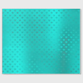 海ブルーアクアメタリックハートビーチ結婚式 ラッピングペーパー (フラット)