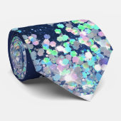 海ブルーアゲートグリッタースパークリネックタイ ネクタイ (ロール)