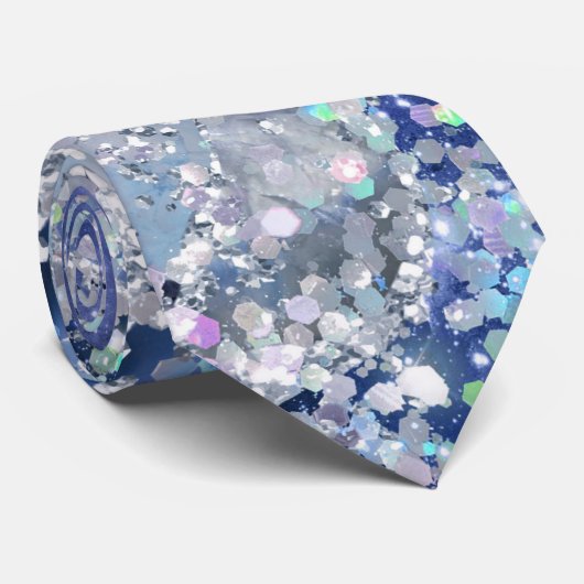 海ブルーアゲートグリッタースパークリネックタイ ネクタイ (ロール)