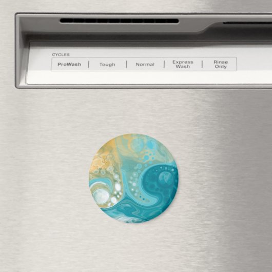 海ブルーウェーブとサンディブラウン流動芸術 マグネット (インサイチュ (食洗機))