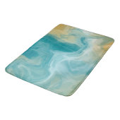 海ブルーウェーブとサンディ・ブラウン流体アート バスマット (アングル)