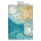 海ブルーウェーブとサンディ・ブラウン流体アート フラスク (裏面)