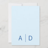 海ブルーウェーブウォーター色結婚式招待状 招待状 (裏面)