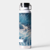 海ブルーウェーブズバス名前をカスタムする ウォーターボトル (背面)