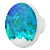 海ブルーウォーターカラーアートビーチヴィーブ セラミックノブ (右)