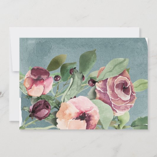 海ブルーウォーターカラーマルサラフローラバプテスマ 招待状 (裏面)