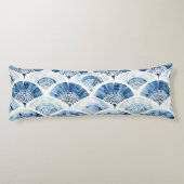 海ブルーウォーター色の幾何勾配アールデコ ボディピロー (裏面)