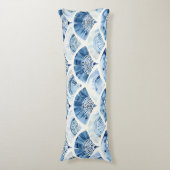 海ブルーウォーター色の幾何勾配アールデコ ボディピロー (正面縦)