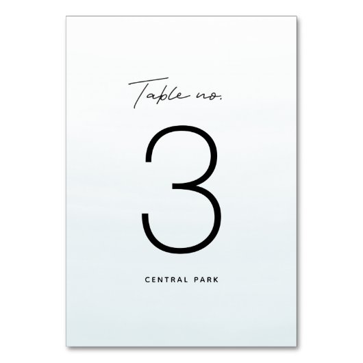 海ブルーウォーター色の目的地の結婚式 テーブルナンバー (正面)