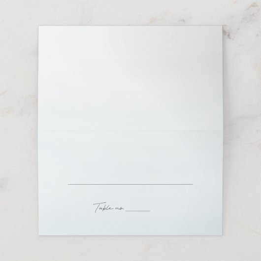 海ブルーウォーター色の目的地の結婚式 プレイスカード (外部開封)