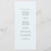 海ブルーウォーター色の目的地の結婚式 プログラム (裏面)