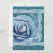 海ブルーエレガントバラ結婚式招待状 招待状 (裏面)