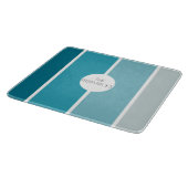 海ブルーカラーブロックモダンお尻文字 カッティングボード (角)