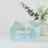 海ブルーグリーンウォーター色透明オリジナル シーズンポストカード (スタンド正面)