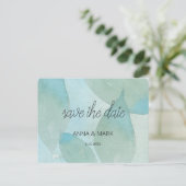 海ブルーグリーンウォーター色透明オリジナル シーズンポストカード (スタンド正面)