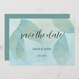 海ブルーグリーンウォーター色透明オリジナル 招待状