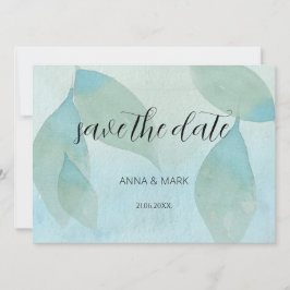 海ブルーグリーンウォーター色透明オリジナル 招待状