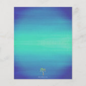 海ブルーグリーントロピカルパーム結婚式招待状 (裏面)