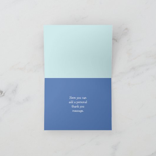 海ブルーグレーホエールノートカード サンキューカード (内部)