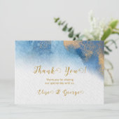 海ブルーゴールデンウォーター色サンキューカード 招待状 (スタンド正面)