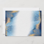 海ブルーゴールデンウォーター色サンキューカード 招待状 (裏面)