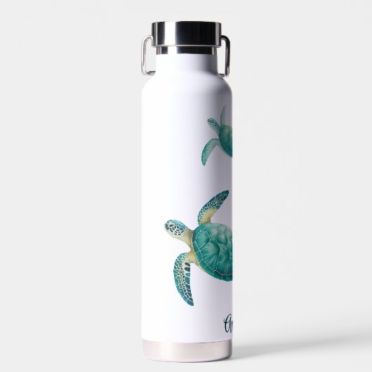 海ブルーシータートルトリオウォーター色 ウォーターボトル (正面)