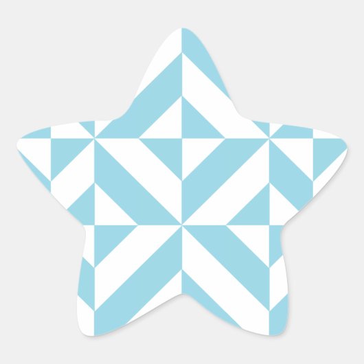 海ブルージオメトリックデコキューブパターン 星シール (正面)