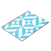 海ブルージオメトリックデコパターン ノートブック (左側)