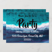 海ブルースアブストラクト 招待状 (正面/裏面)