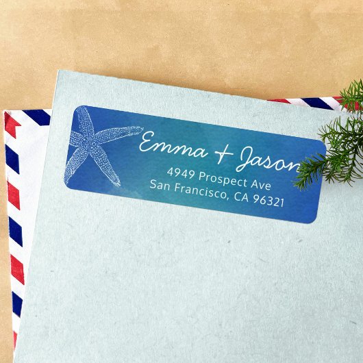 海ブルースターフィッシュビーチ差出人住所 ラベル