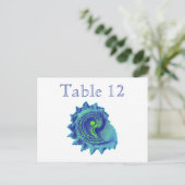 海ブルースパイラルシーシェル披露宴テーブル番号 ポストカード (スタンド正面)