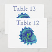 海ブルースパイラルシーシェル披露宴テーブル番号 ポストカード (正面/裏面)