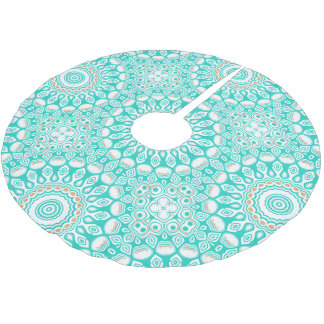 海ブルーターコイズメダリオン ブラッシュドポリエステルツリースカート