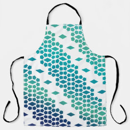 海ブルーダイヤモンドとハニカムパターン エプロン