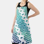 海ブルーダイヤモンドとハニカムパターン エプロン (インサイチュ)